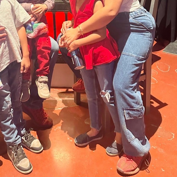 Women Cargo Denim Pants - Picture 5 of 5